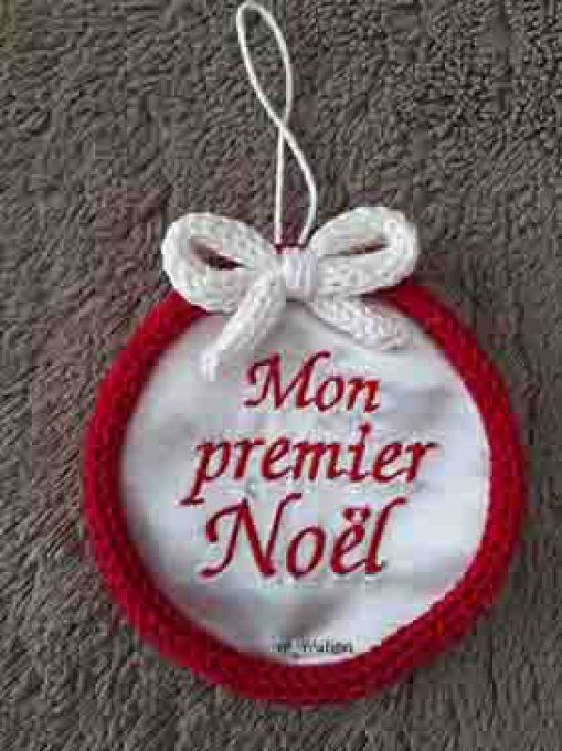 Boule mon premier noël blanc / rouge