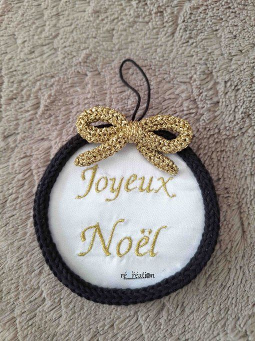 Boule Joyeux Noël blanc / noir