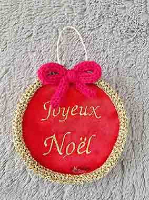 Boule Joyeux Noël rouge / or