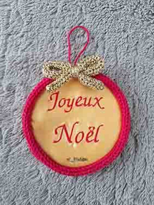 Boule Joyeux Noël or / rouge