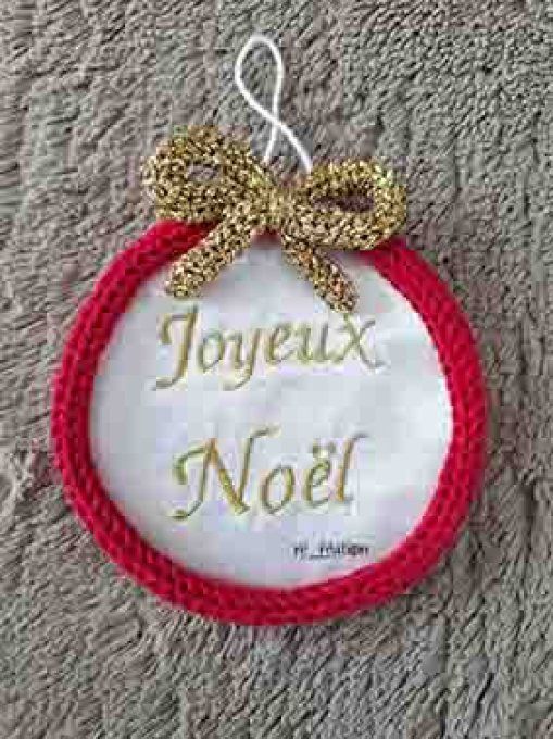 Boule Joyeux Noël blanc / rouge