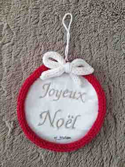 Boule Joyeux Noël blanc / rouge