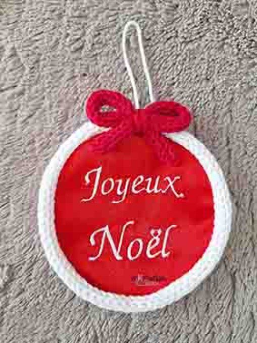 Boule Joyeux Noël rouge / blanc